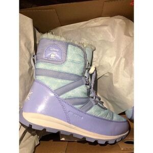 DISNEY X SOREL YOUTH WHITNEY FROZEN ELSA BOOTS FROSTED PURPLE SILVER Sz 5M US/37